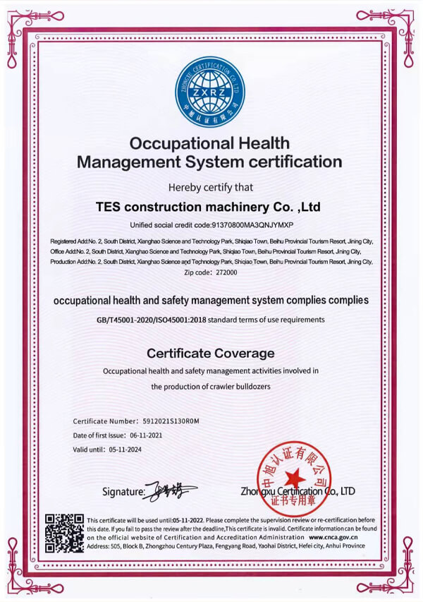 Occupational Health Management System certification